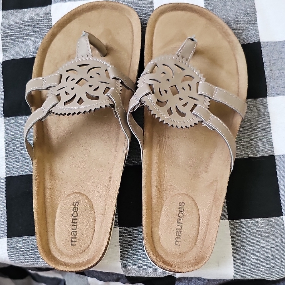 Maurices Beige Cutout Sandals